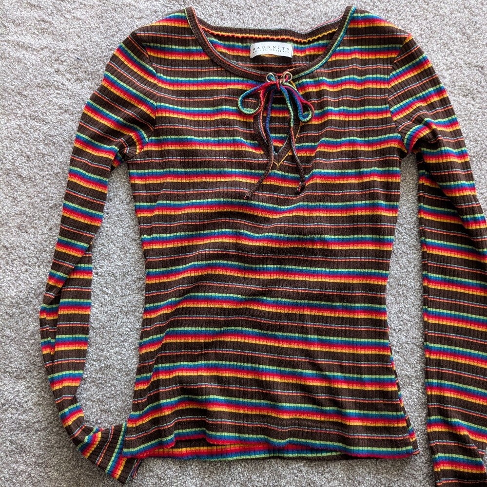 Y2K striped shirt